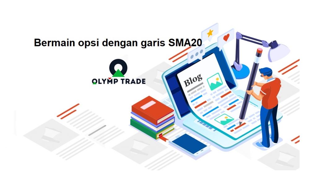 Cara bermain Olymp Trade dengan garis SMA20